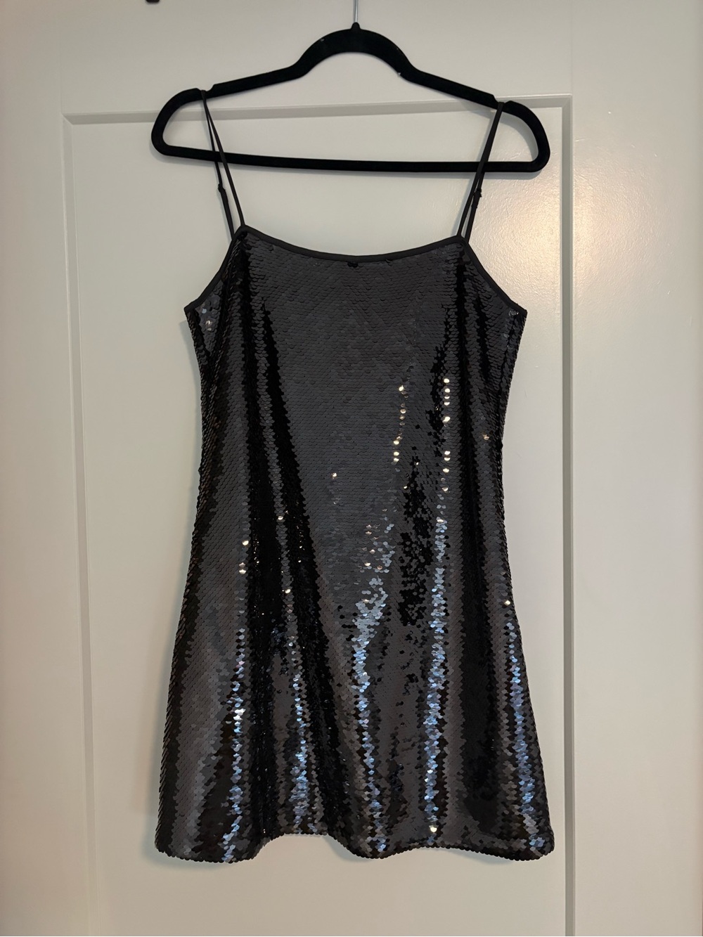 Abercrombie & Fitch Black Sequin Slip Mini Dress